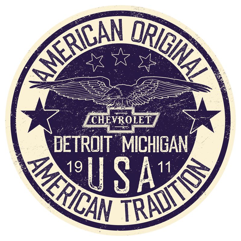 Chevy American Original American Tradition Metal Sign Reproduction 30cm Round