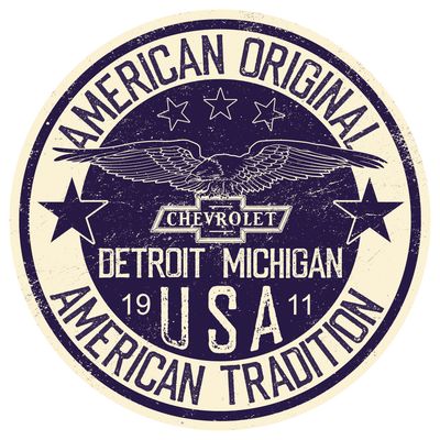 Chevy American Original American Tradition Metal Sign Reproduction 30cm Round Chevy American Original American Tradition Metal Sign Reproduction 30cm Round