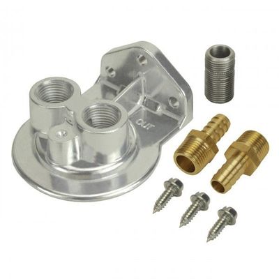 Derale Single Ports Up 3/8 Derale Single Ports Up 3/8" NPT Oil Filter Mount-3/4"-16 Filter Threads 13005