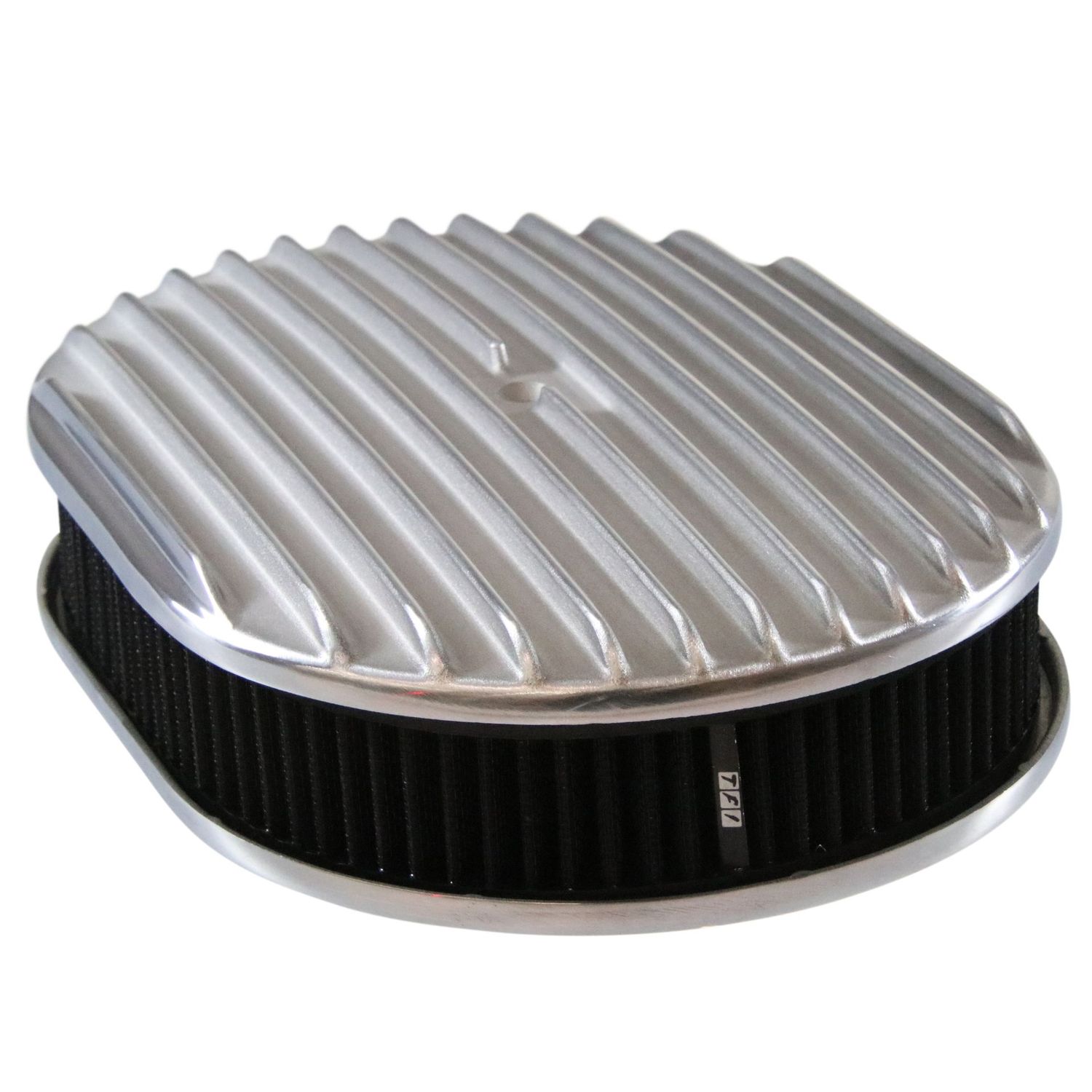 Oval Full Finned Air Filter/Air Cleaner 12" x 2" Holley Edelbrock Quadrajet Black Filter