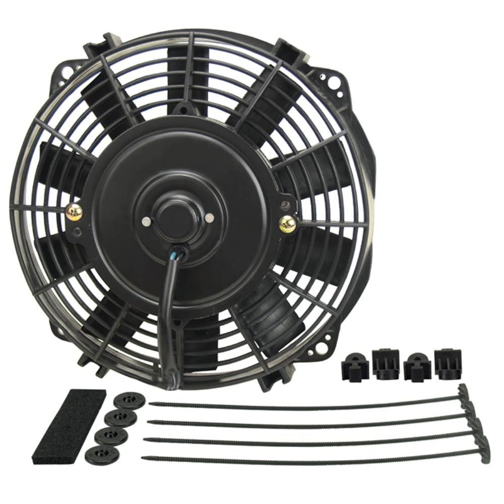 Derale 9" Straight Blade Reversible 475Cfm Electric Fan with Mount Kit 16909