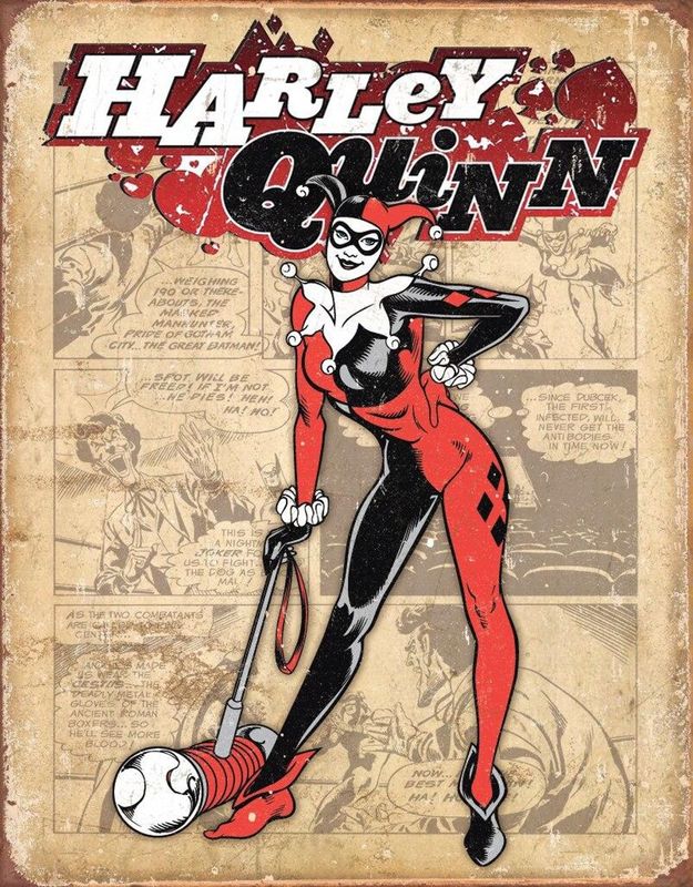 Harley Quinn Retro Metal Sign Reproduction 32cm x 41cm