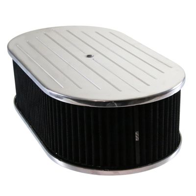 Oval Ball Milled Air Filter/Air Cleaner 15 Oval Ball Milled Air Filter/Air Cleaner 15" x 4" Holley Edelbrock Quadrajet Black Filter