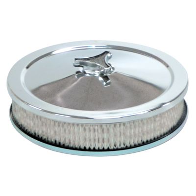 Chrome Air Filter/Air Cleaner 9 Chrome Air Filter/Air Cleaner 9" Wide x 2" Tall Suit 2-5/16" Single Barrel Stromberg Carb