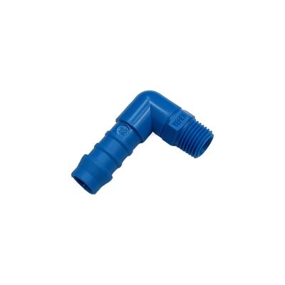 Nylon Plastic Male Elbow Tail Fitting 1/2" (12.7mm) Hose Tube End to X 1/4" (13.2mm) Male BSP Thread