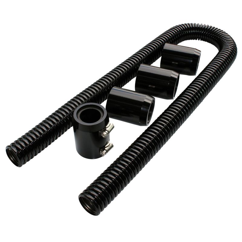 Radiator Flexible Hose Kit 48" long Black Stainless-Alloy 1-5/8"-1-1/2"-1-1/4"ID