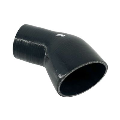 Silicone Hose Black 45 Deg Reducing Elbow 102 to 76mm (4" to 3") ID, 50mm Leg Length