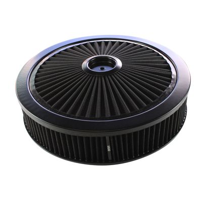 Extraflow All Black Air Filter/Air Cleaner 14 Extraflow All Black Air Filter/Air Cleaner 14" x 3" Holley Edelbrock Recessed Base