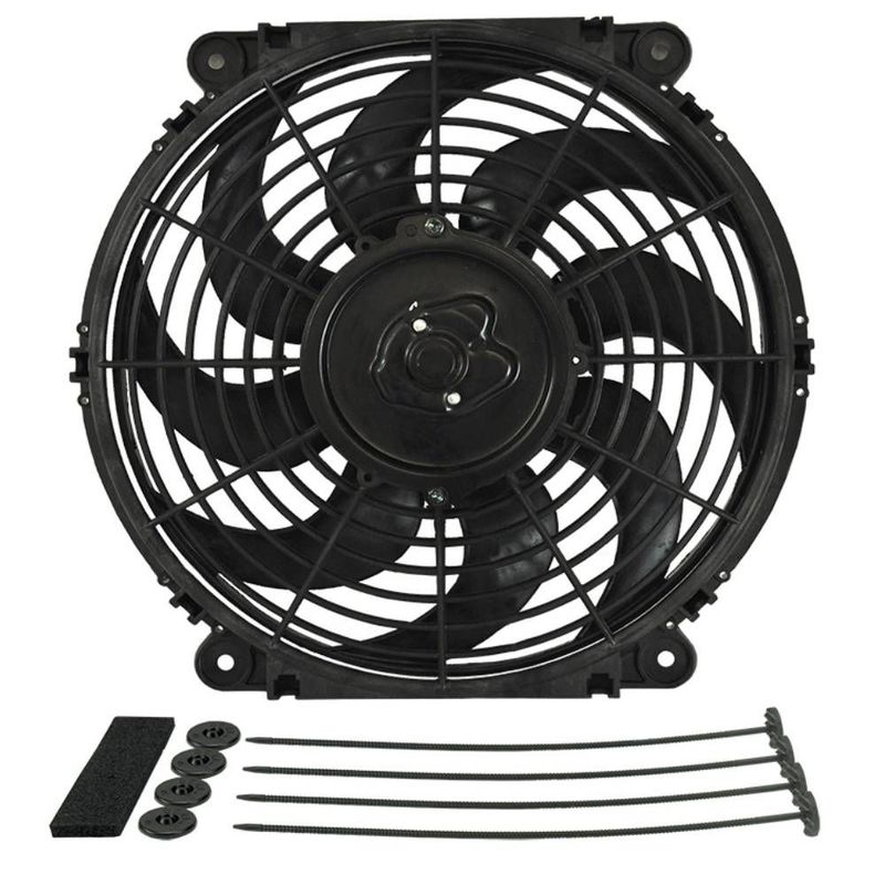 Derale 12" Tornado Electric Reversible Puller Fan with Mount Kit 880Cfm 16622