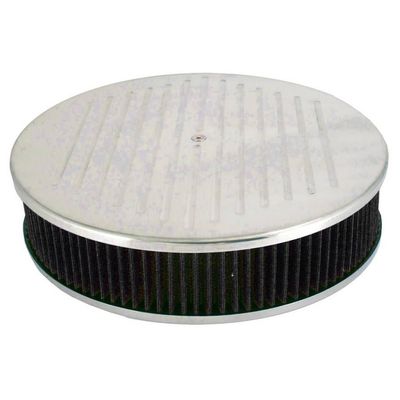 Ball Milled Aluminium Air Filter/Air Cleaner 14 Ball Milled Aluminium Air Filter/Air Cleaner 14" x 3" Holley Edelbrock Black Cotton Filter
