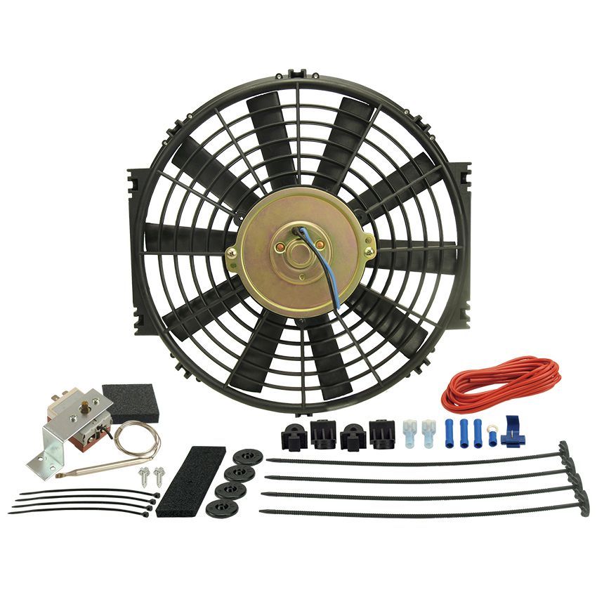 Derale 12" Straight Blade Reversible 750Cfm Electric Fan with Thermostat 16312