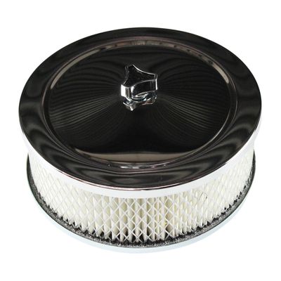 Chrome Air Filter/Air Cleaner 6-3/8" Wide x 2" Tall Suit 2-5/8" WW Stromberg Carburettor