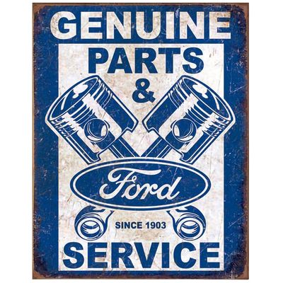 Ford Genuine Parts + Service Metal Sign Reproduction 32cm x 41cm Ford Genuine Parts + Service Metal Sign Reproduction 32cm x 41cm