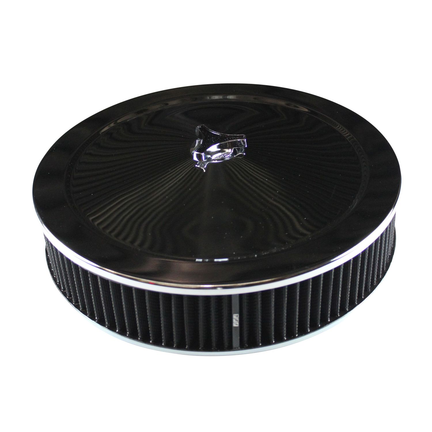 Chrome Air Filter/Air Cleaner 14" x 3" Holley or Holden Quadrajet Base Black Element