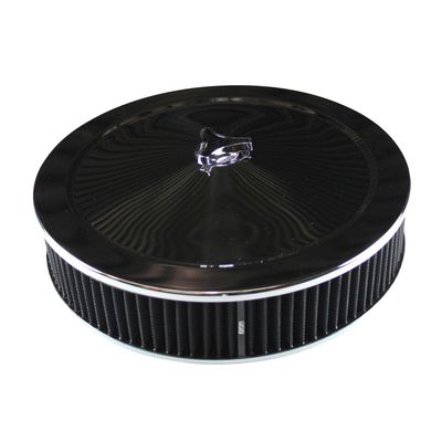 Chrome Air Filter/Air Cleaner 14 Chrome Air Filter/Air Cleaner 14" x 3" Holley or Holden Quadrajet Base Black Element