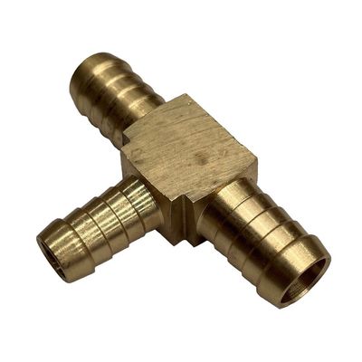 Brass Reducing Tee 5/8" (15.9mm) x 5/8" (15.9mm) to 1/2" (12.7mm) Hose Tube End