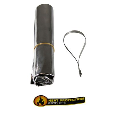 Starter Motor Heat Shield Aluminized Cloth 305mm x 505mm + 2 x 355mm Ties
