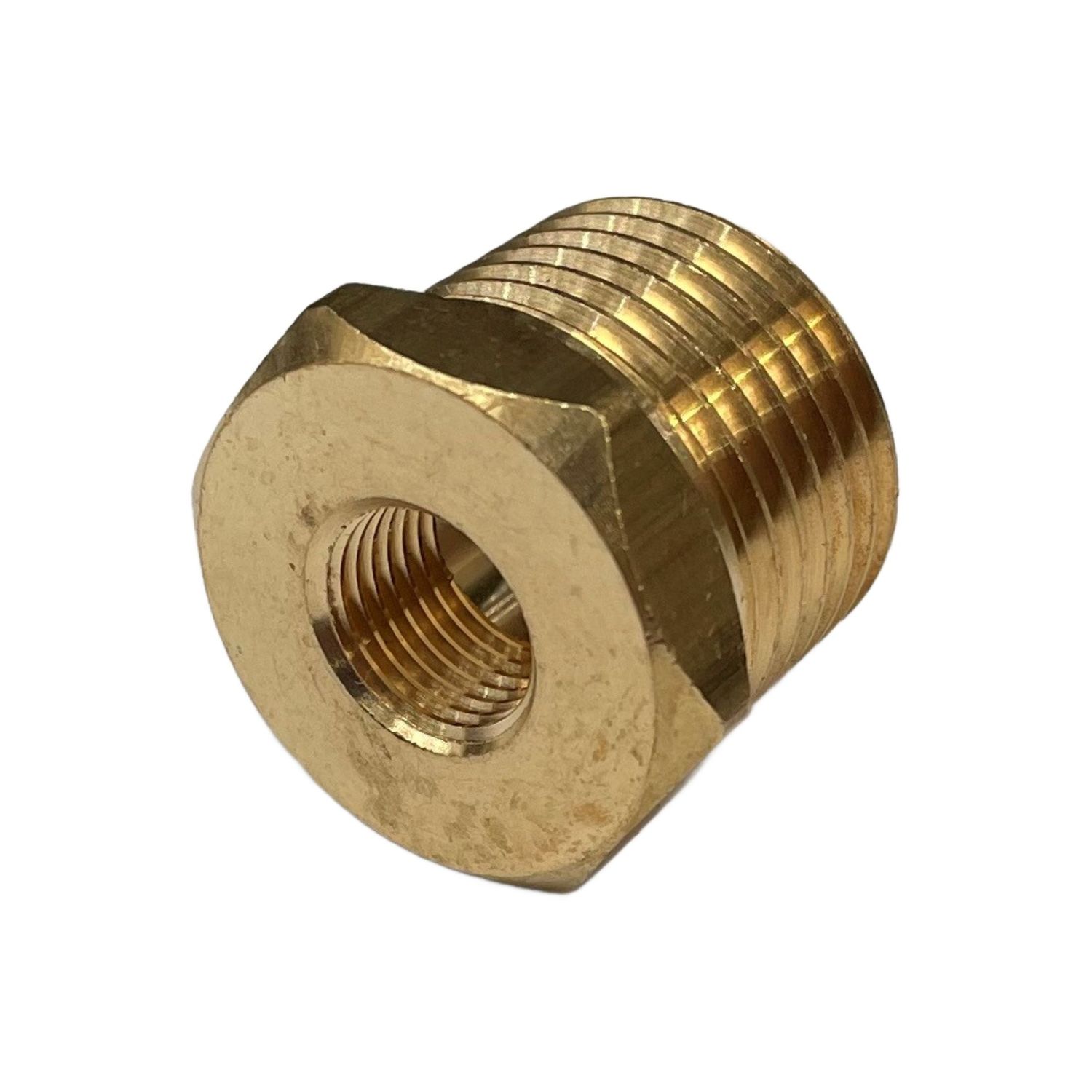 Brass Temp Bush Reducer 1/8" (8.4mm) Female NPT Thread to 1/2" (21.1mm) Male NPT Thread
