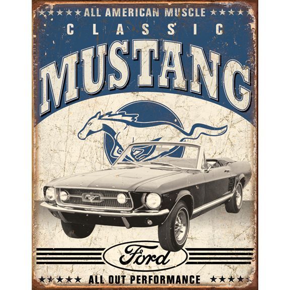 Ford Classic Mustang Metal Sign Reproduction 32cm x 41cm