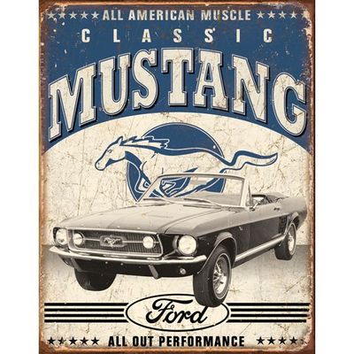 Ford Classic Mustang Metal Sign Reproduction 32cm x 41cm Ford Classic Mustang Metal Sign Reproduction 32cm x 41cm