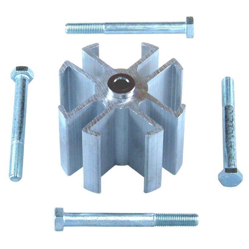 Aluminum Universal Fan Spacer 2" Thick 5/8" Pilot With Bolts, Washers - Machined