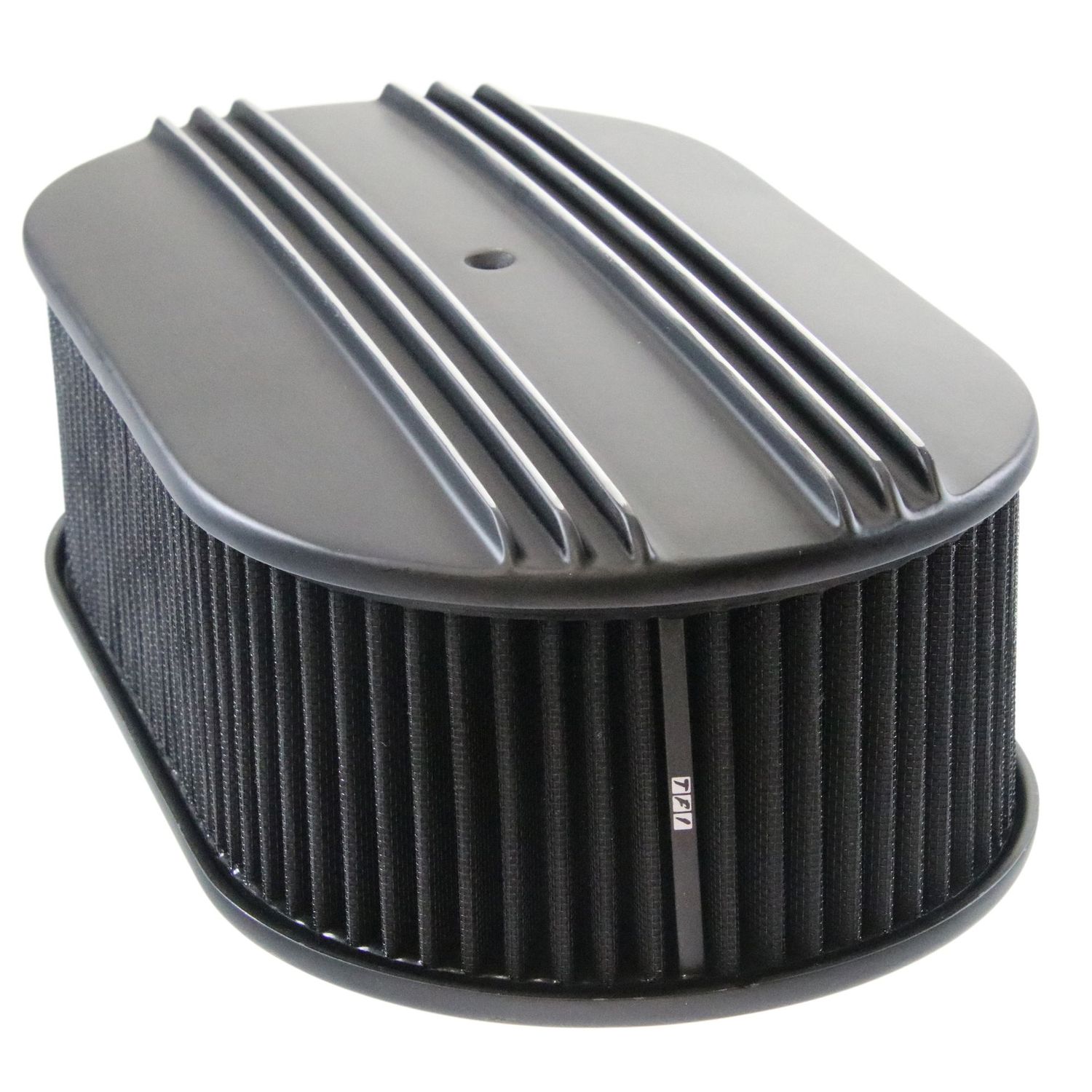Oval Black Dual Centre Finned Air Filter/Air Cleaner 15" x 4" Holley Edelbrock Quadrajet