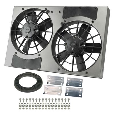 High Output Dual 11 High Output Dual 11" Electric Radiator Fan Alum Shroud Kit-24"W x 15.5"H x 4.5"D