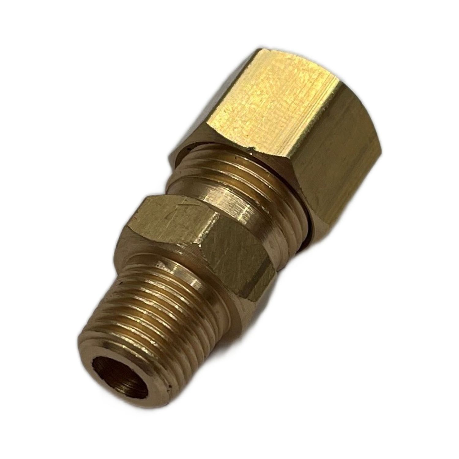 Brass Single Compression Union 5/16 Brass Single Compression Union 5/16" (7.9mm) Hose Tube to 1/8" (3.2mm) Male BSP Thread