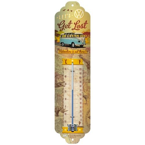 Thermometer VW Bulli/Kombi C?+F? Get Lost  6.5cm x 28cm In Hang Sell