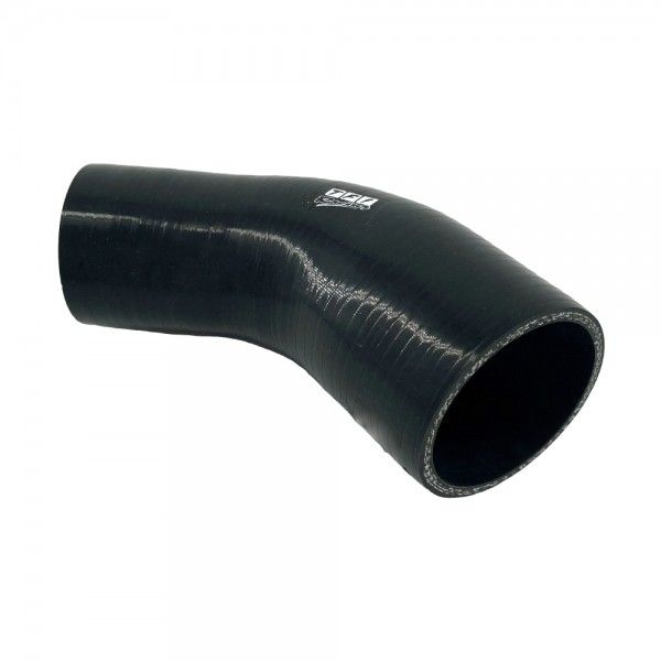 Silicone Hose Black 45 Deg Reducing Elbow 70 to 51mm (2.75 Silicone Hose Black 45 Deg Reducing Elbow 70 to 51mm (2.75" to 2.5") ID, 50mm Leg Length
