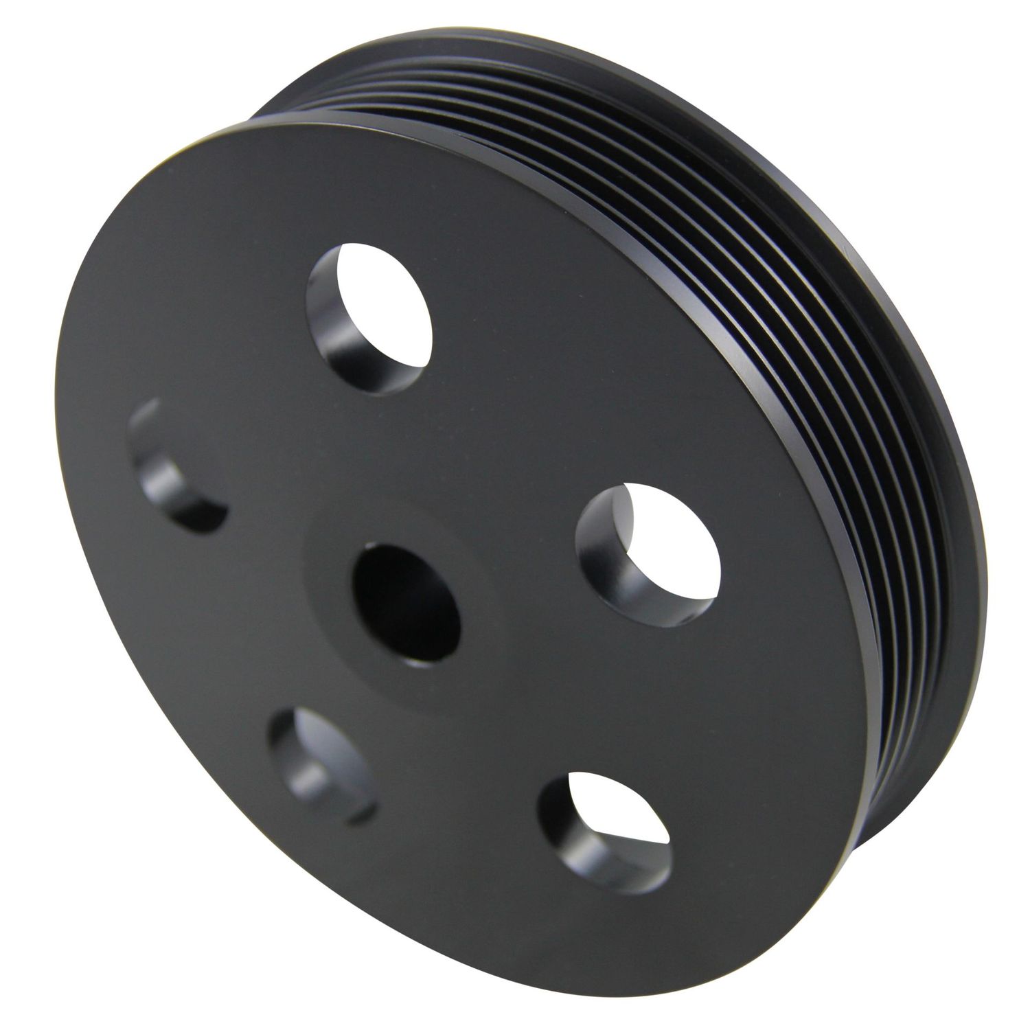 Pulley GM/Ford Power Steering Pump Serpentine Groove Black Alloy 5/8" Shaft