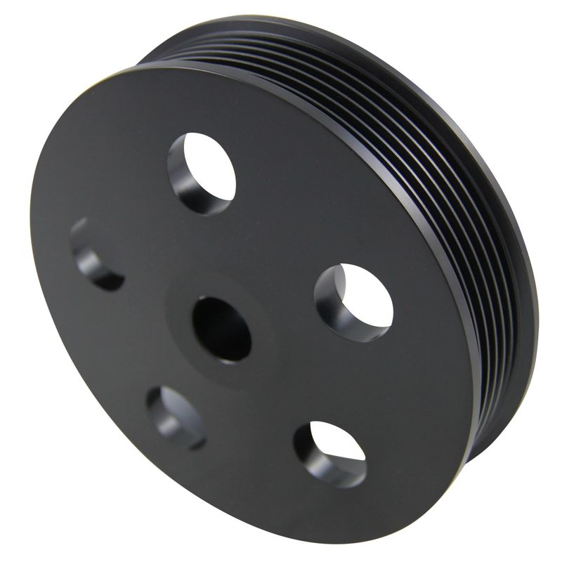 Pulley GM/Ford Power Steering Pump Serpentine Groove Black Alloy 5/8" Shaft