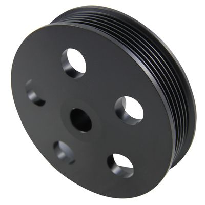 Pulley GM/Ford Power Steering Pump Serpentine Groove Black Alloy 5/8" Shaft