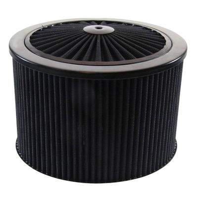 Extraflow All Black Air Filter/Air Cleaner 9"x 6" Assy fit Holley 5-1/8" Base