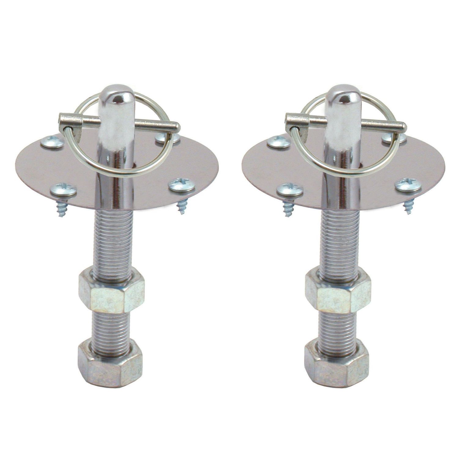 Hood Pin Kit Torsion Clip Type Chrome with 2 ea posts, scuff plates, etc Hood Pin Kit Torsion Clip Type Chrome with 2 ea posts, scuff plates, etc