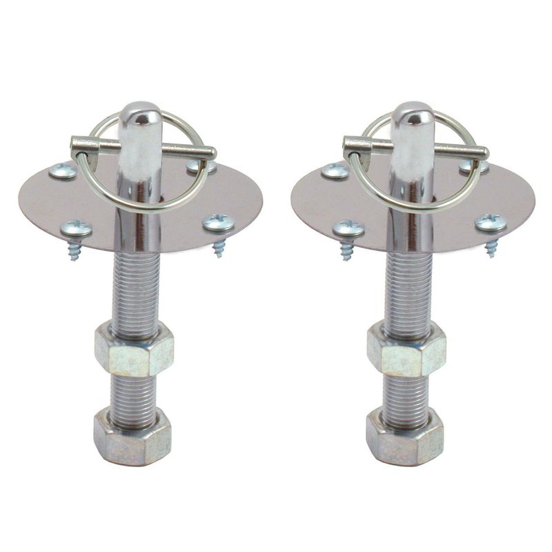 Hood Pin Kit Torsion Clip Type Chrome with 2 ea posts, scuff plates, etc