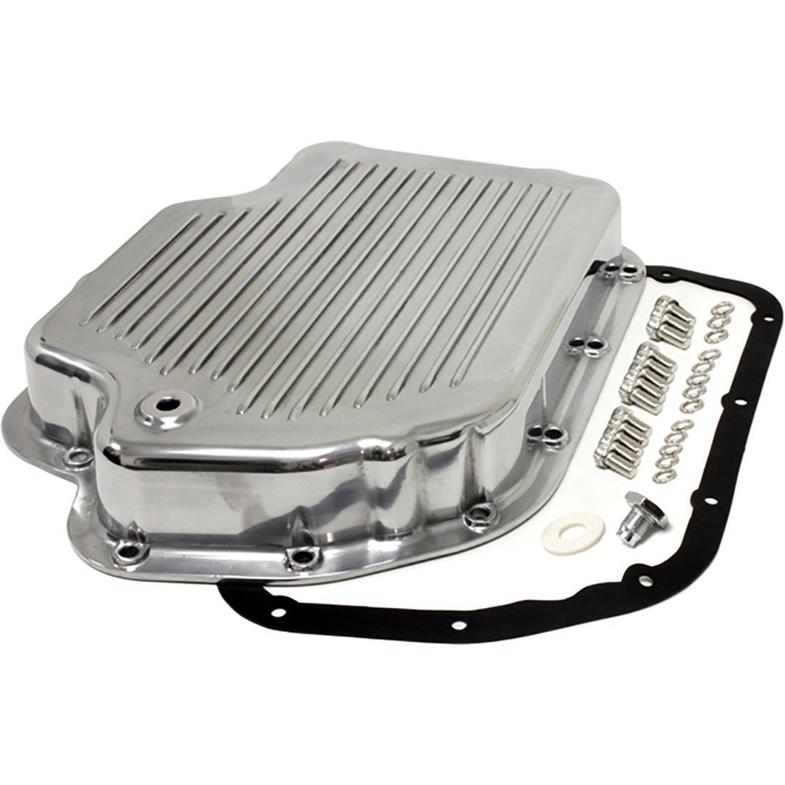 Transmission Pan GM Turbo 400 Polished Alloy Depth 2-1/4 Transmission Pan GM Turbo 400 Polished Alloy Depth 2-1/4" Extra Deep Fins