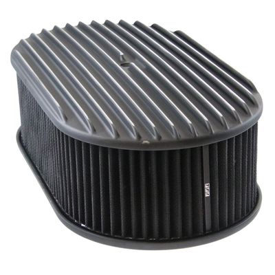 Oval Black Full Finned Air Filter/Air Cleaner 15 Oval Black Full Finned Air Filter/Air Cleaner 15" x 4" Holley Edelbrock Quadrajet Carter