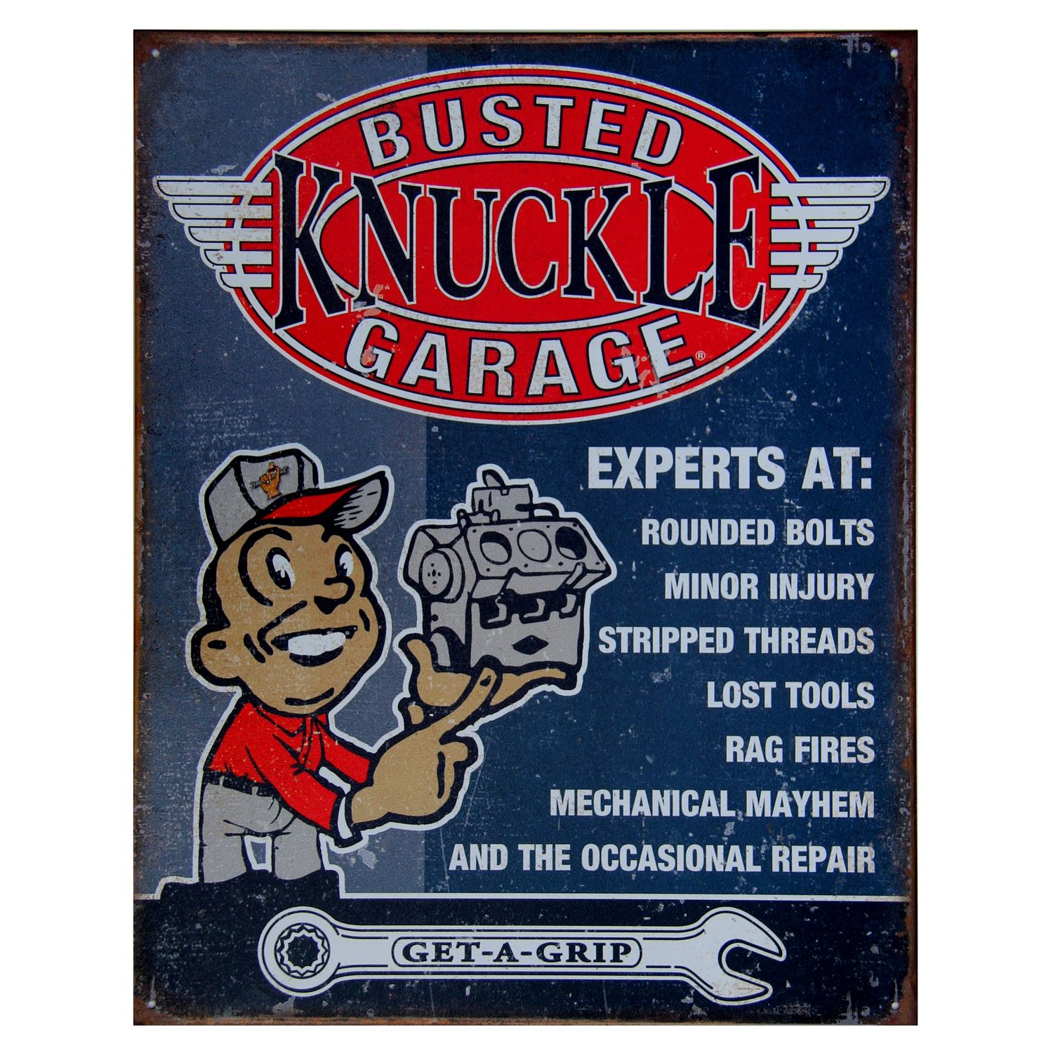 Busted Knuckle Garage Experts at. Metal Sign 32cm x 41cm