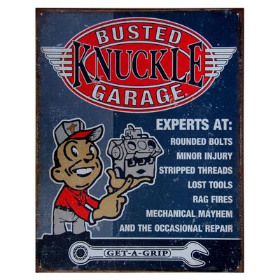 Busted Knuckle Garage Experts at. Metal Sign 32cm x 41cm Busted Knuckle Garage Experts at. Metal Sign 32cm x 41cm