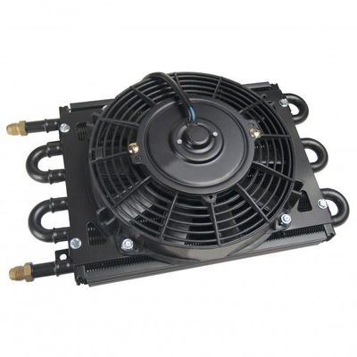 Derale Trans/Power/Fuel Cooler 12v fan 6 Pass 7-5/8 Derale Trans/Power/Fuel Cooler 12v fan 6 Pass 7-5/8"x13-5/8" -6AN Fittings 12730