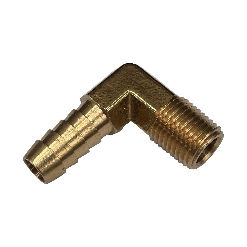 Brass Male Elbow Tail Fitting 3/8" (9.5mm) Hose Tube End to 3/8" (17mm) Male NPT Thread