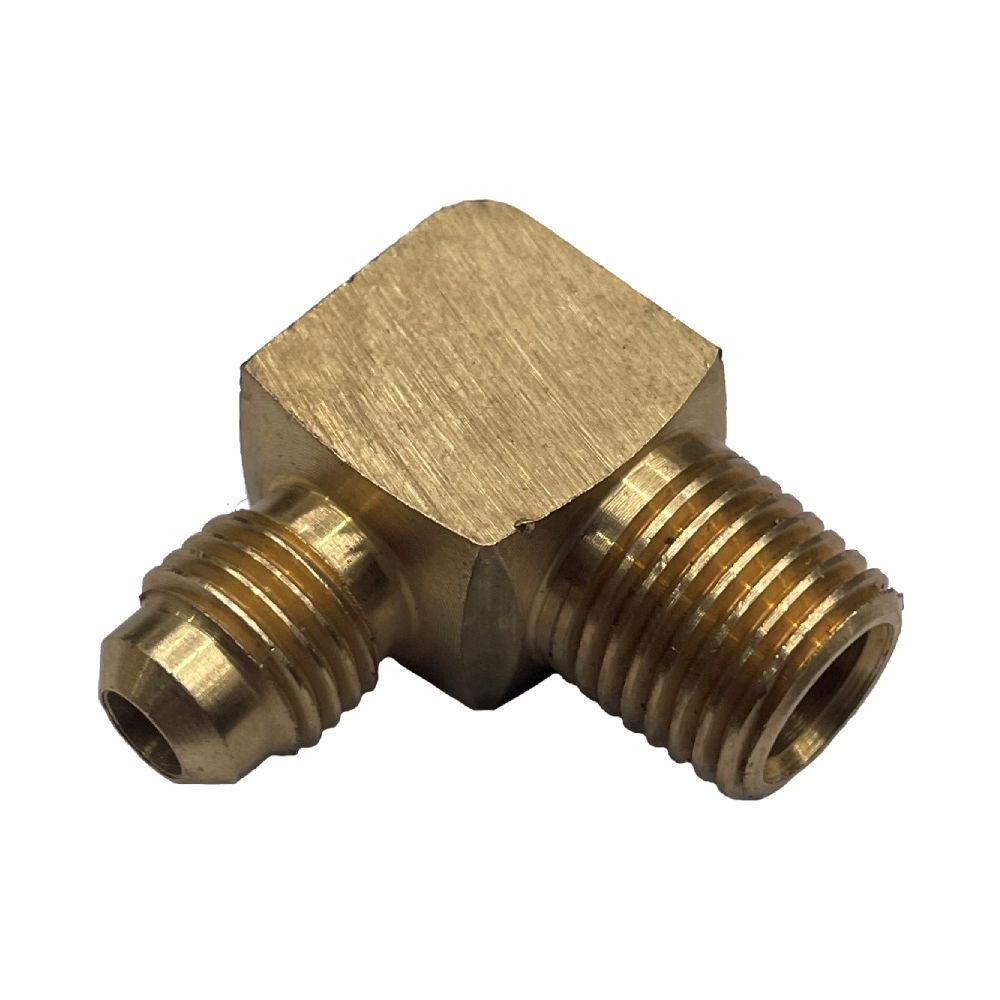 Brass Male Flare Elbow Union 1/4" (6.3mm) Hose Tube to 1/4" (13.2mm) Male BSP Thread