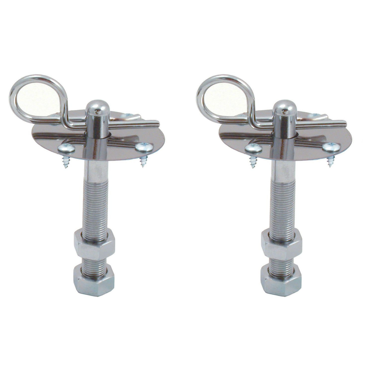 Hood Pin Kit Hairpin Type Chrome with 2 ea posts, scuff plates, etc