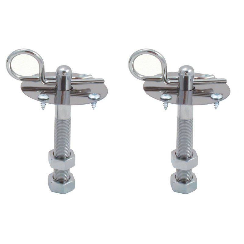 Hood Pin Kit Hairpin Type Chrome with 2 ea posts, scuff plates, etc