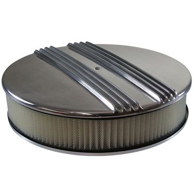 Dual Centre Finned Aluminium Air Cleaner/Air Filter 14" x 3" Holley Edelbrock Paper Filter