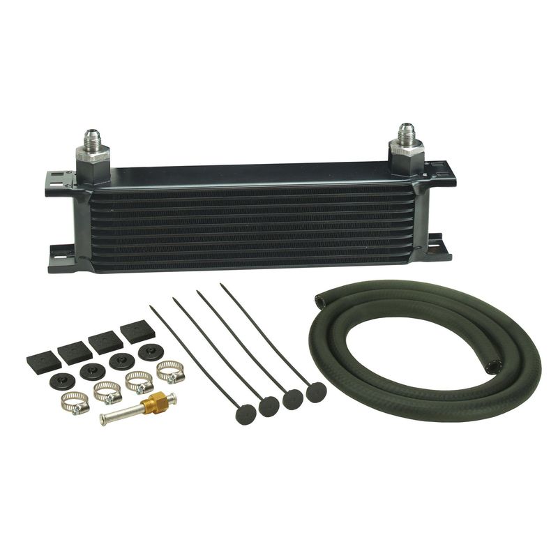 Derale Transmission 10 Row Stacked Plate Cooler Kit -6AN Male Fittings 13401 Derale Transmission 10 Row Stacked Plate Cooler Kit -6AN Male Fittings 13401