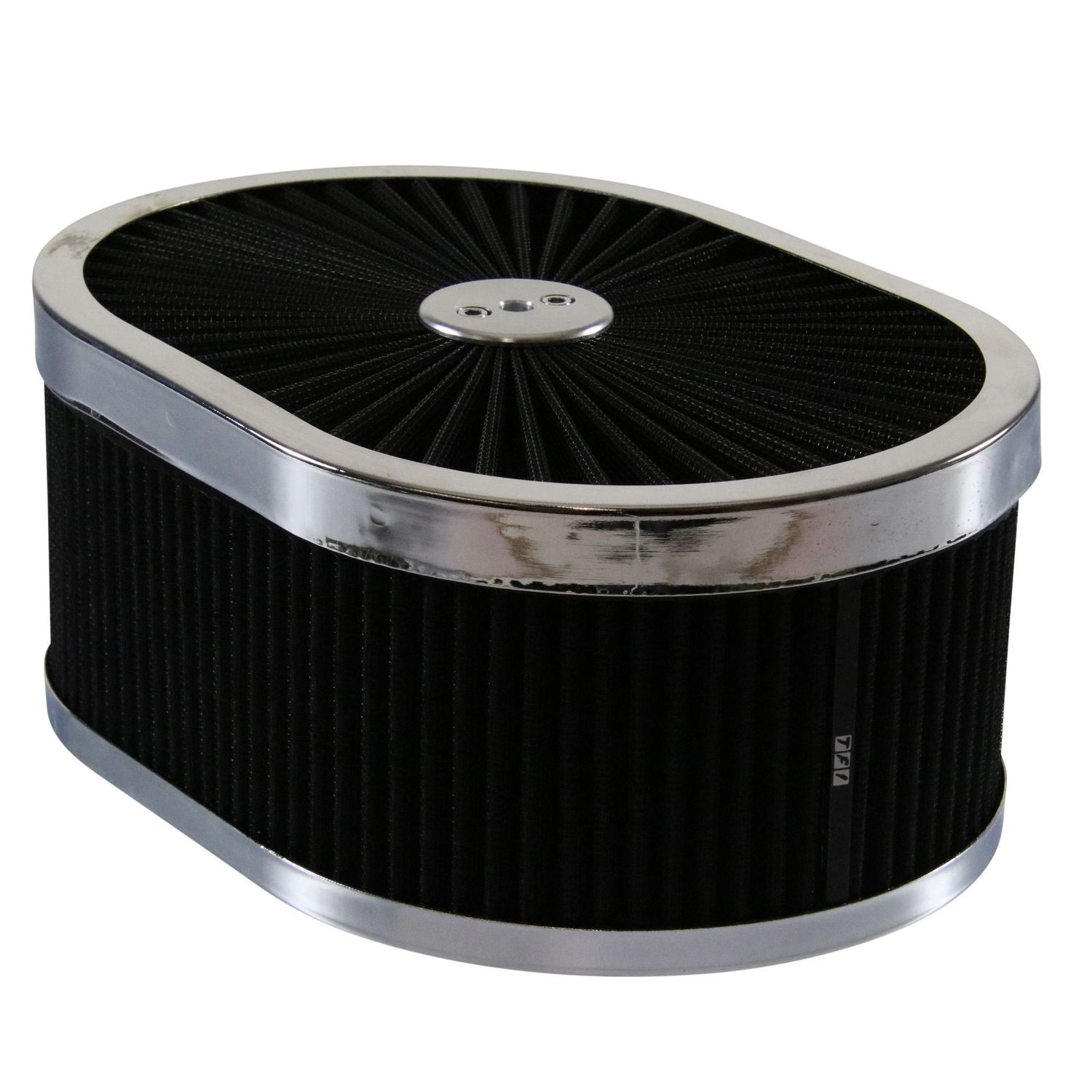 Oval Extraflow Chrome Edge Black Air Cleaner 12 Oval Extraflow Chrome Edge Black Air Cleaner 12"x 4" Holley Edelbrock Quadrajet