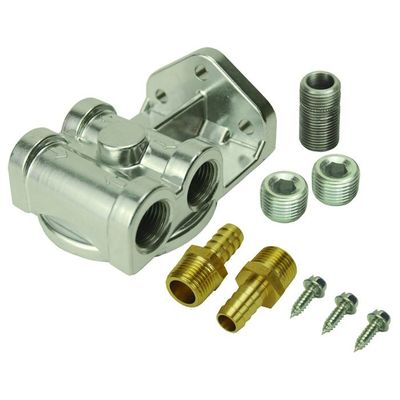 Derale Single Side Ports 1/2" NPT Remote Filter Mount Dual Side Ports 15729