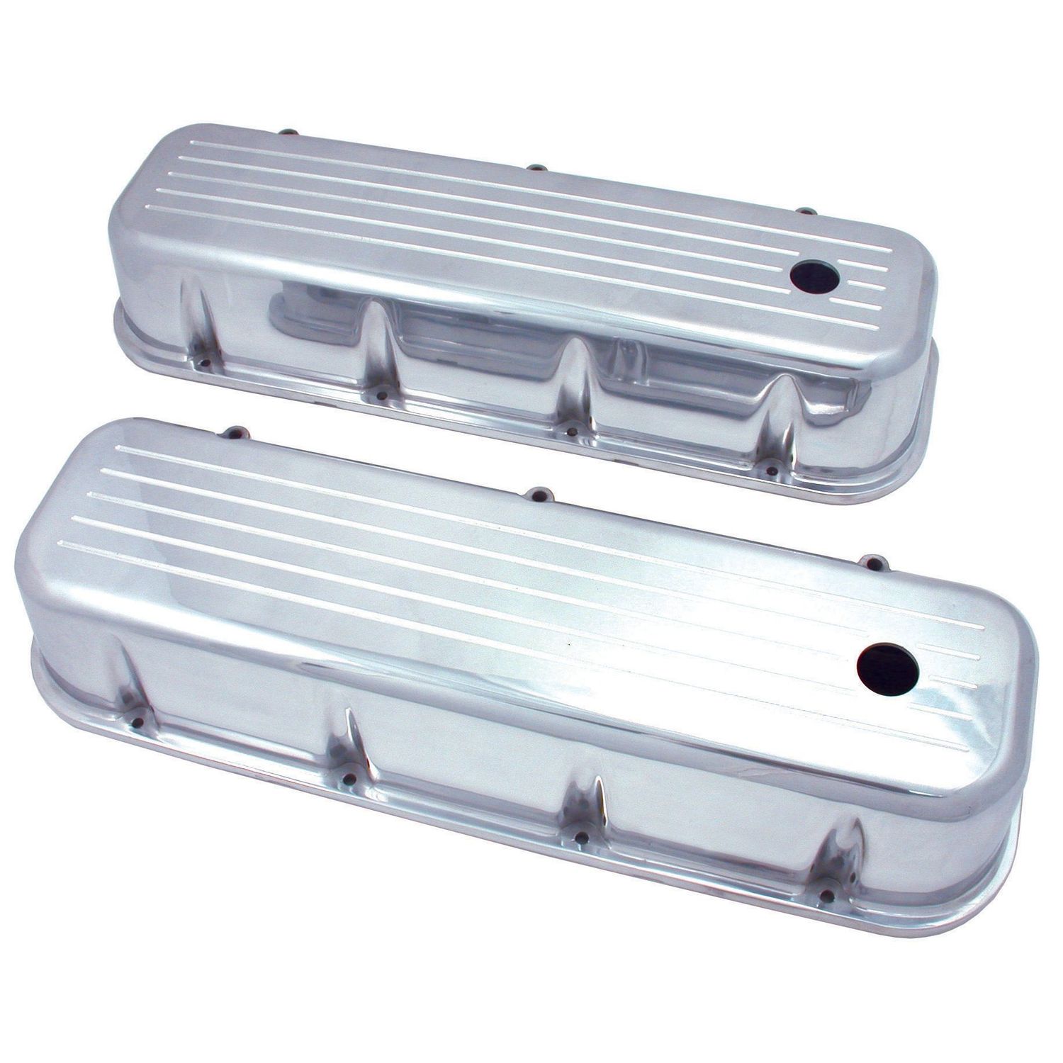 Valve Rocker Covers Alloy Chevrolet BB 396-502 Tall Polished Ball Milled Baffled-pr